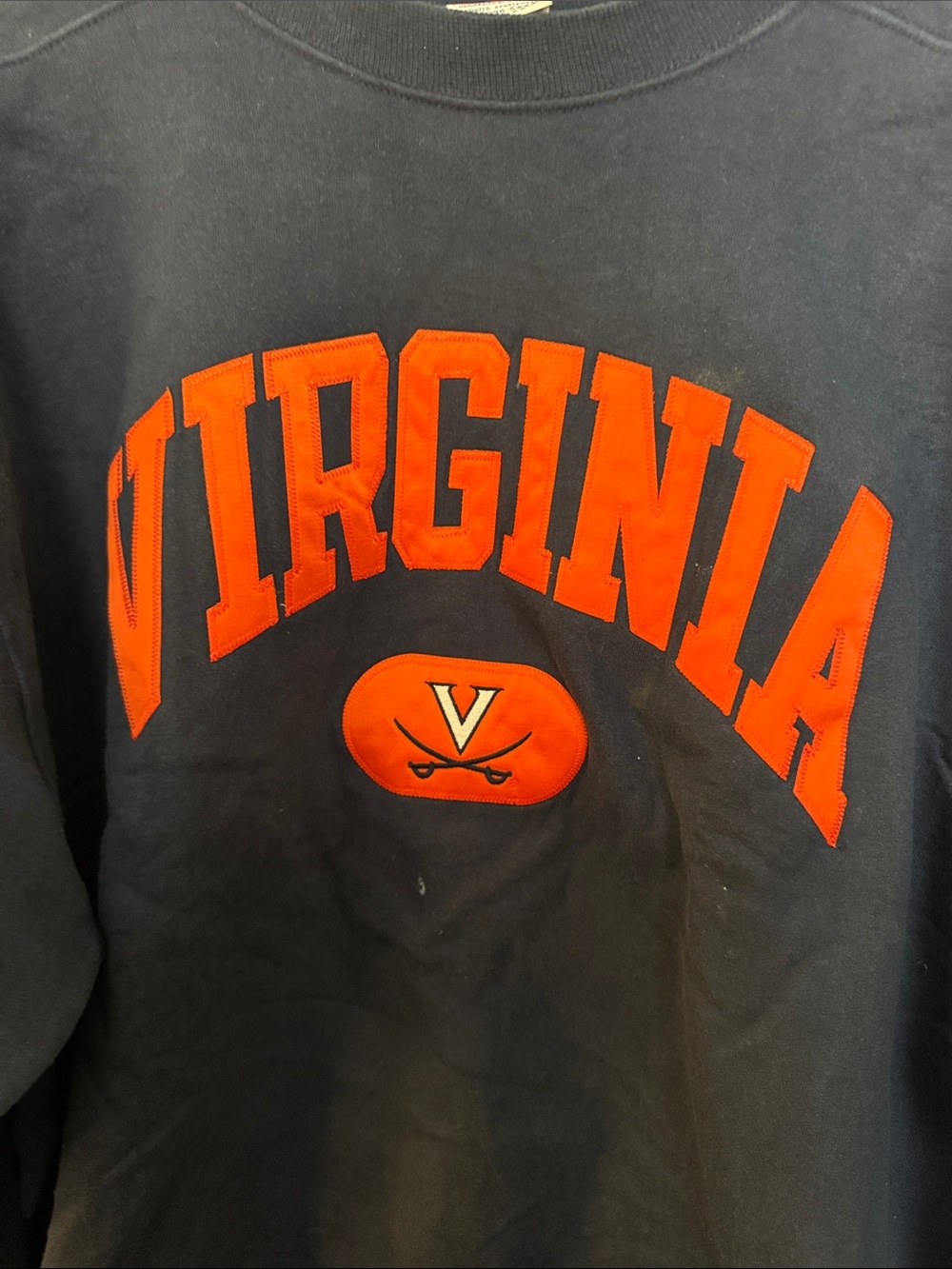 Virginia Graphic Crewneck Sweatshirt - Navy with Orange Lettering - Picture 2 of 3